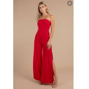 JANINE STRAPLESS JUMPSUIT IN RED (💥Last Chance)
